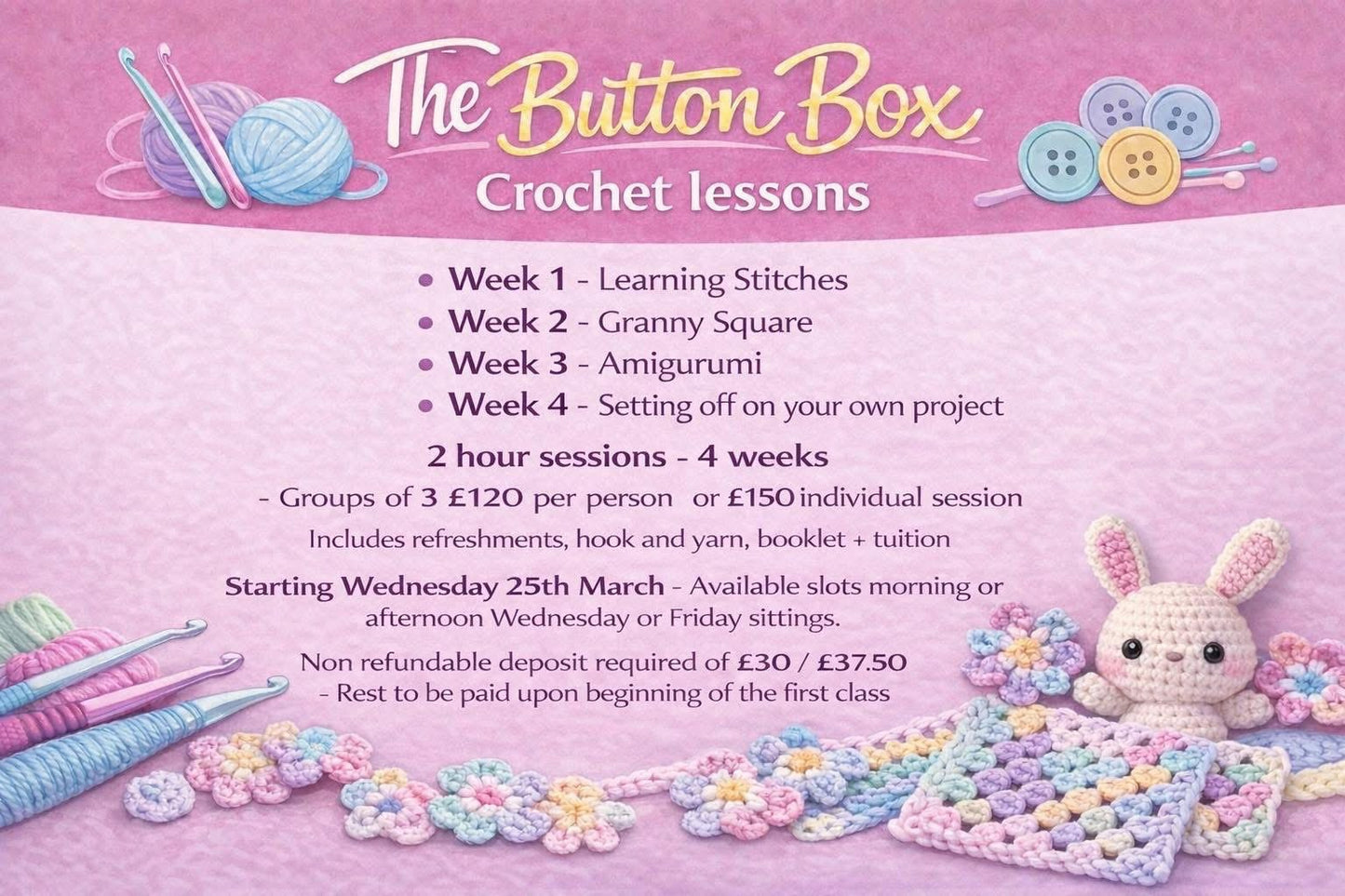 Crochet Course Deposit
