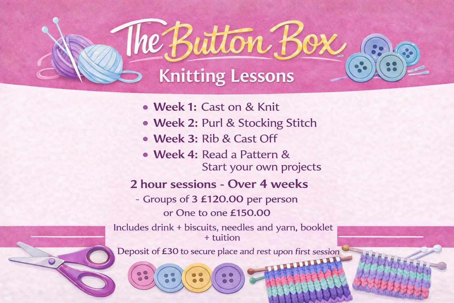Knitting Course Deposit